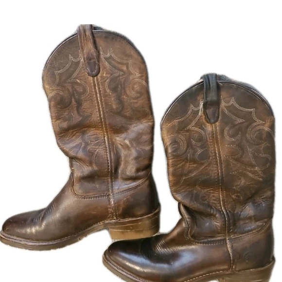 Double-H Western Boots Men 8D Brown Made in USA – Norm Retro Cottage Y2K Boho[3E